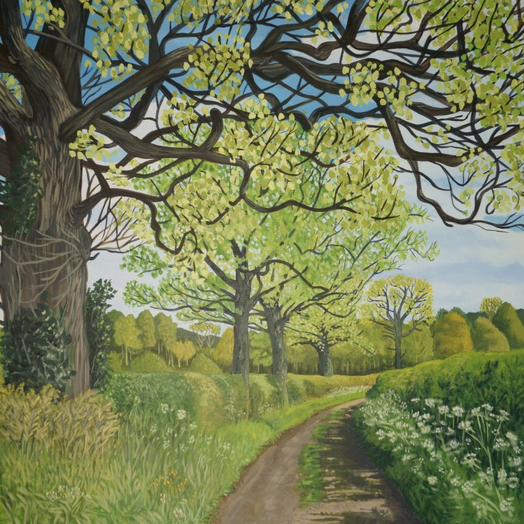 country lane in spring time